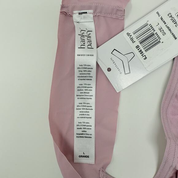 Hanky Panky BreatheSoft Natural Thong Womens Size Large Mauve Seamless Comfort - Picture 2 of 8